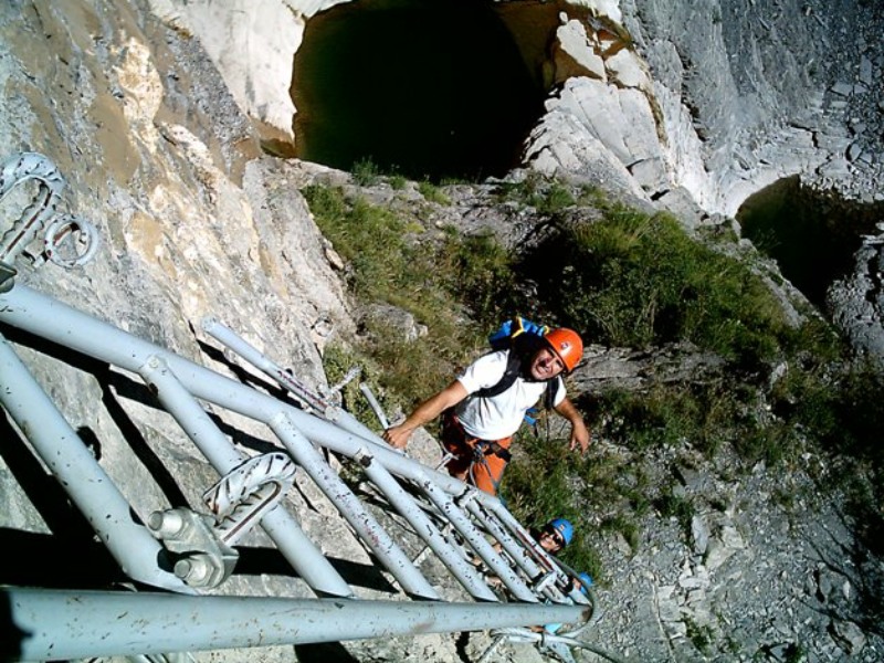 Ferrata-Ladder-Pyrenees Ferrata ladder