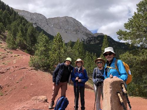 The red rock beneath the Sierra de Cadi