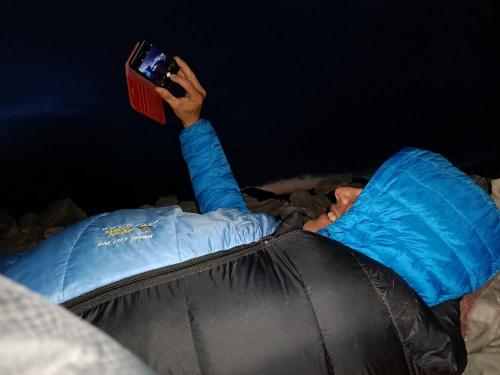 wrapped up warm for the night