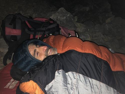 Juanma in his bivvy