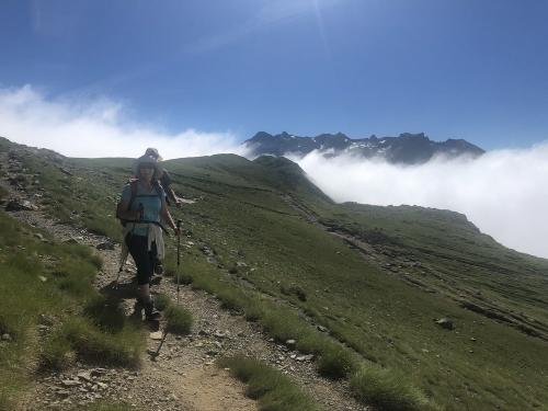 Hiking out of the mist in the Pyrenees
