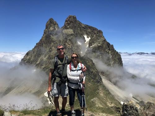 On the summit of Pic Peyreget - French Pyrenees