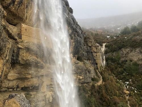 Looking back to the waterfall