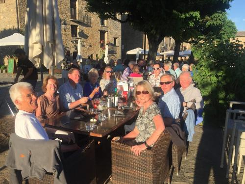 Eating in the plaza of Ainsa